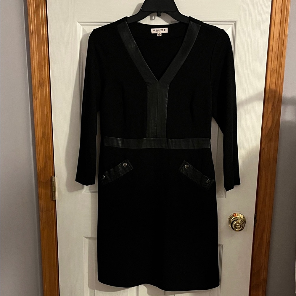 Nanette Lepore Black Dress with Faux Leather Details